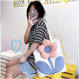 Floral Style Large Women Shoulder Bags Nylon Tote Handbags