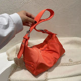 Nylon Shoulder Bag Vintage Style Large Zipper Handbag