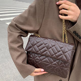 Women Shoulder Bags PU Leather Chain Crossbody Tote Female Diamond Lattice