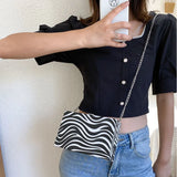 Leopard Printed PU Leather Shoulder Bag with Chain Strap