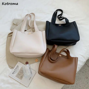 Women Shoulder Bags PU Leather Underarm Solid Shopping Handbags