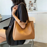Women Shoulder Bags PU Leather Underarm Solid Shopping Handbags