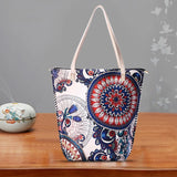 Boho Style Hand Painted Shoulder Bag for Women, Lightweight Casual Tote Bag