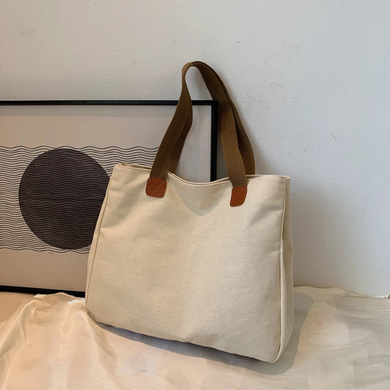 Canvas Shoulder Bag Large Capacity All-match Totes Casual Handbags