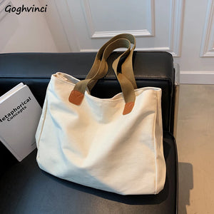 Canvas Shoulder Bag Large Capacity All-match Totes Casual Handbags