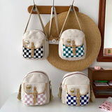 Plaid Backpack Female Nylon Crossbody Bag Lady Handbag