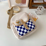 Plaid Backpack Female Nylon Crossbody Bag Lady Handbag