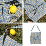 Plaid Vintage Shoulder Bag with Bow Design