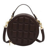 Women Shoulder Bags Rhombus Chocolate Round Cake Handbag