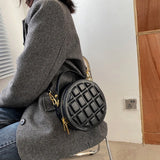 Women Shoulder Bags Rhombus Chocolate Round Cake Handbag