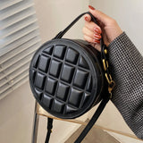 Rhombus Chocolate Round Cake Shoulder Bag