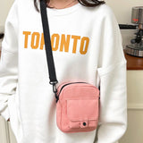 Canvas Shoulder Bag Women Canvas Travel Handbags Solid Color