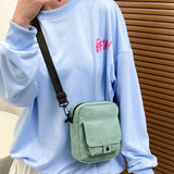 Canvas Shoulder Bag Women Canvas Travel Handbags Solid Color