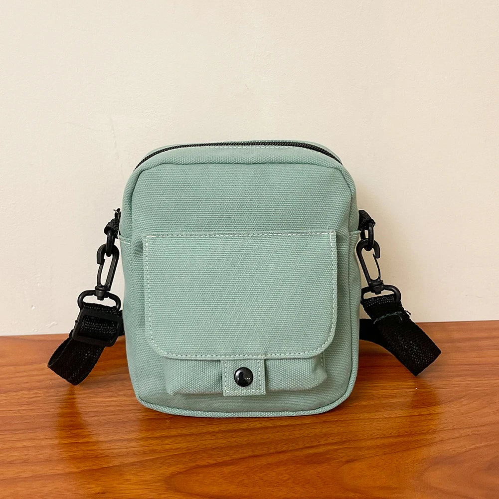 Canvas Shoulder Bag Women Canvas Travel Handbags Solid Color