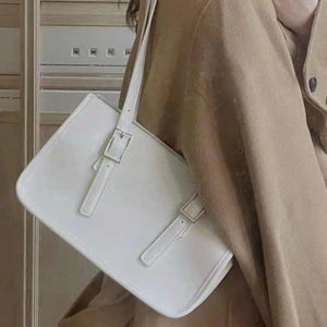 Vintage Shoulder Bag Solid Flap Handbag PU High Street All-match Style