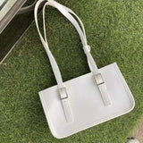 Vintage Shoulder Bag Solid Flap Handbag PU High Street All-match Style
