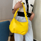 Solid Zipper Large Capacity Women Shoulder Bag