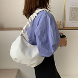 Solid Zipper Large Capacity Women Shoulder Bag
