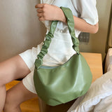 Solid Zipper Large Capacity Women Shoulder Bag