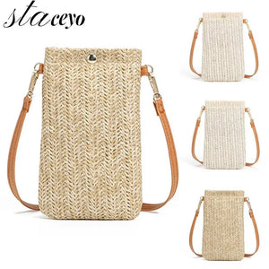 Women Straw Shoulder Bag One Shoulder Messenger Bags Girls Coin Purse
