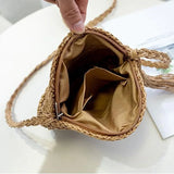 Straw Circular Cross Body Bag Tassel Holiday Beach Retro Women Shoulder Bags