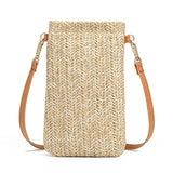 Women Shoulder Bags Straw Phone Messenger Bag Girls Coin Purse