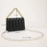 Stylish Checker PU Leather Shoulder Bag Retro Chain Crossbody