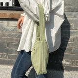 Green Shoulder Bags for Women Summer Mori-girl Handbags Portable Totes