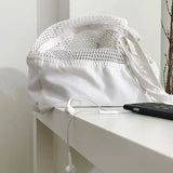 Hollow-out Weave Casual Tote Bag Large Capacity Shopping Bag Streetwear