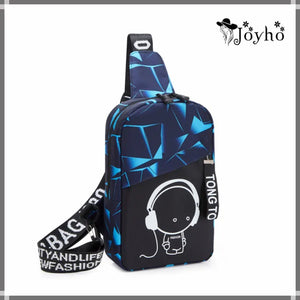 Anti Theft Crossbody Shoulder Bag USB Charging Waterproof Sling Chest Bags