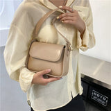Women Shoulder Bags Underarm PU Leather Office Lady Daily Portable Hasp Flap Bag