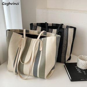 Women Shoulder Bags Zipper Canvas Totes Office Ladies Handbag Ulzzang