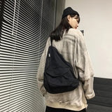 Vintage Canvas Cross-body Bag Washed Retro Large Capacity Satchel Harajuku