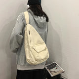 Vintage Canvas Cross-body Bag Zipper School-bag Retro Satchel Harajuku