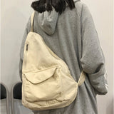 Vintage Canvas Cross-body Bag Zipper School-bag Retro Satchel Harajuku