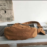 Vintage Canvas Cross-body Bag Washed Retro Large Capacity Satchel