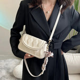 Vintage Flap Purses Underarm Tote with Silk Scarves