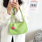 Vintage Heart Pendant Underarm Bag Zipper Dumpling Bag Female Handbag