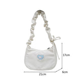 Vintage Heart Pattern Shoulder Bag for Women, Canvas Handbag