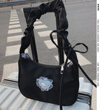 Vintage Heart Pattern Shoulder Bag for Women, Canvas Handbag