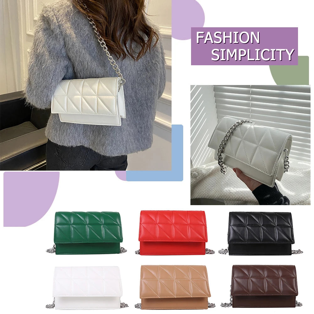 Vintage Leather Lattice Shoulder Bag