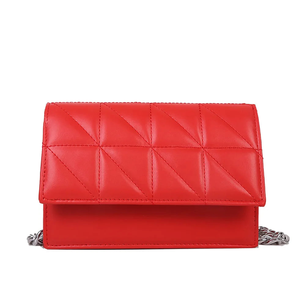 Vintage Leather Lattice Shoulder Bag