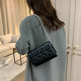 Vintage Leather Lattice Shoulder Bag