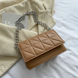 Vintage Leather Lattice Shoulder Bag