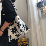 Vintage Tie-dye Jacquard Shoulder Bag Large Capacity Shopping Handbag