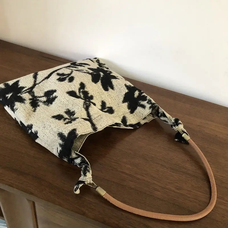 Vintage Tie-dye Jacquard Shoulder Bag Large Capacity Shopping Handbag