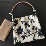 Vintage Tie-dye Jacquard Shoulder Bag Large Capacity Shopping Handbag