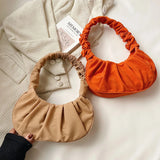 Vintage Pleated Underarm Bag Plush Fur Printed Handbags
