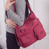 Waterproof Nylon Backpack Handbag Lady Messenger-bag Female Tote