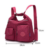Waterproof Nylon Backpack Handbag Lady Messenger-bag Female Tote